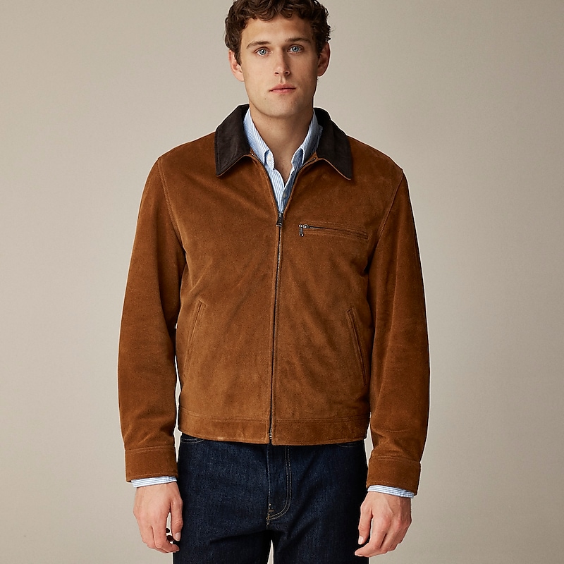 J.Crew Limited-edition Wallace & Barnes work jacket in Italian suede Brown Outlet Online | 79JNDCYMX