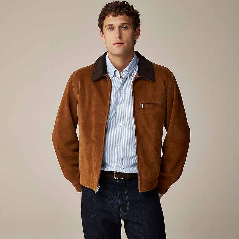 J.Crew Limited-edition Wallace & Barnes work jacket in Italian suede Brown Outlet Online | 79JNDCYMX