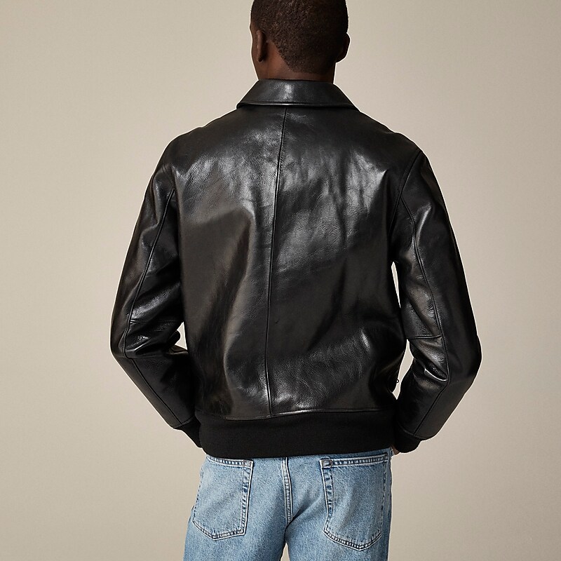 J.Crew Limited-edition flight jacket in Italian leather Black Online | 89EXIHWMY