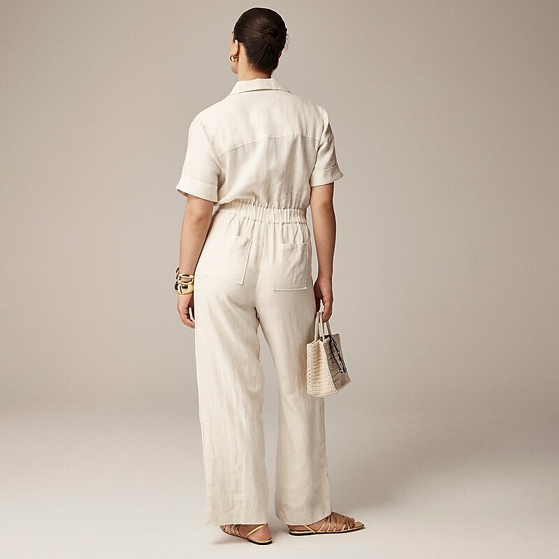 J.Crew Linen jumpsuit Natural Outlet Online | 79MUKENLD