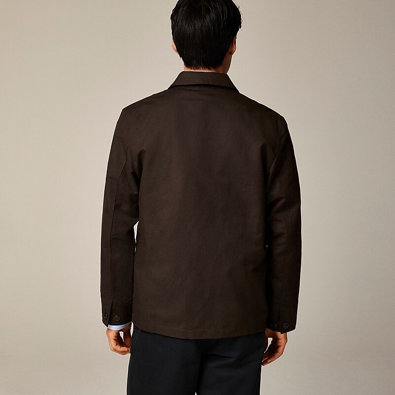 J.Crew Linen-cotton blend chore jacket Mocha Factory Promo | 61YPEUGJC