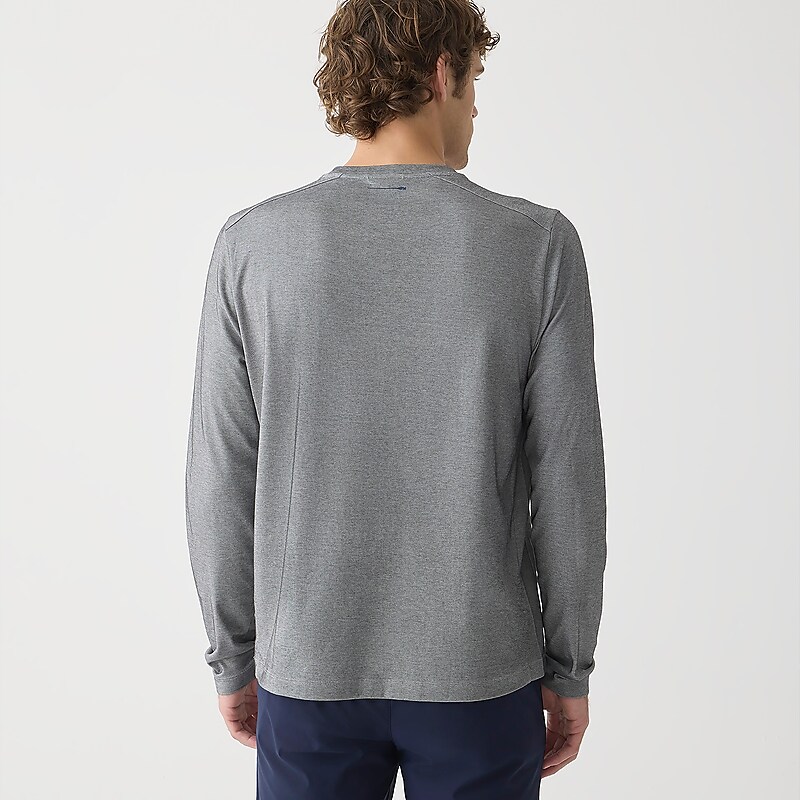 J.Crew Long-sleeve performance T-shirt with COOLMAX® technology Hthr Grey Sale | 27XBKCZWY