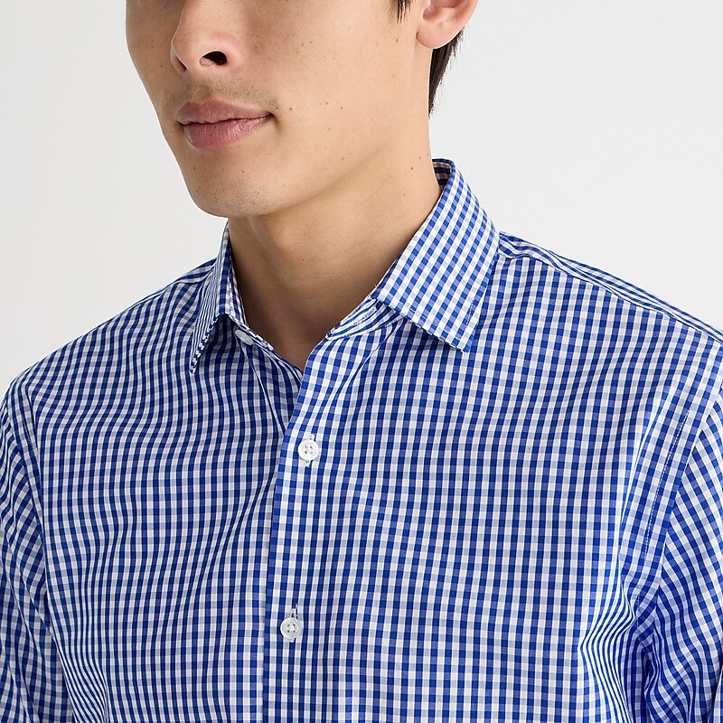 J.Crew Ludlow Premium fine cotton dress shirt Quincy Gingham Blue Whi Outlet Online | 73GNYPSIO