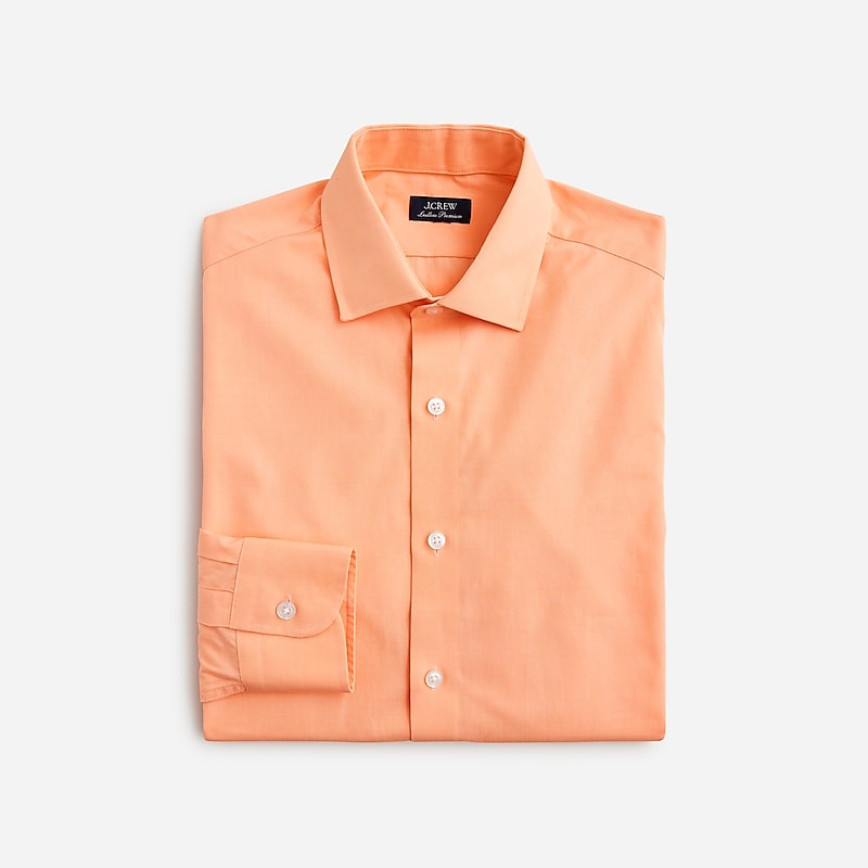 J.Crew Ludlow Premium fine cotton dress shirt Ed Check Orange White Factory Promo | 64NZDJWTV