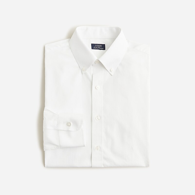 J.Crew Ludlow Premium fine cotton dress shirt with button-down collar White USA | 18MCDFKNP