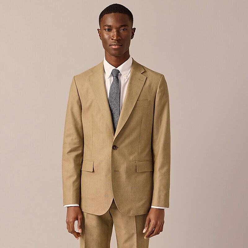 J.Crew Ludlow Slim-fit suit jacket in English cotton-wool blend Light Olive Pindot USA | 19DJVNPSI