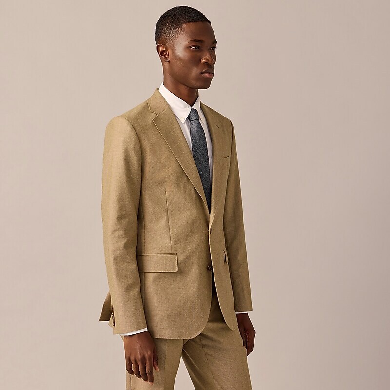 J.Crew Ludlow Slim-fit suit jacket in English cotton-wool blend Light Olive Pindot USA | 19DJVNPSI