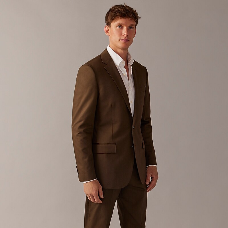 J.Crew Ludlow Slim-fit suit jacket in Italian chino Brown Factory Outlet | 58NQWIVEO