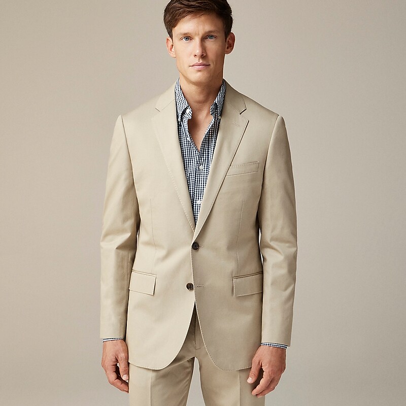 J.Crew Ludlow Slim-fit suit jacket in Italian chino Light Khaki Factory Promo | 65WTEXSAO