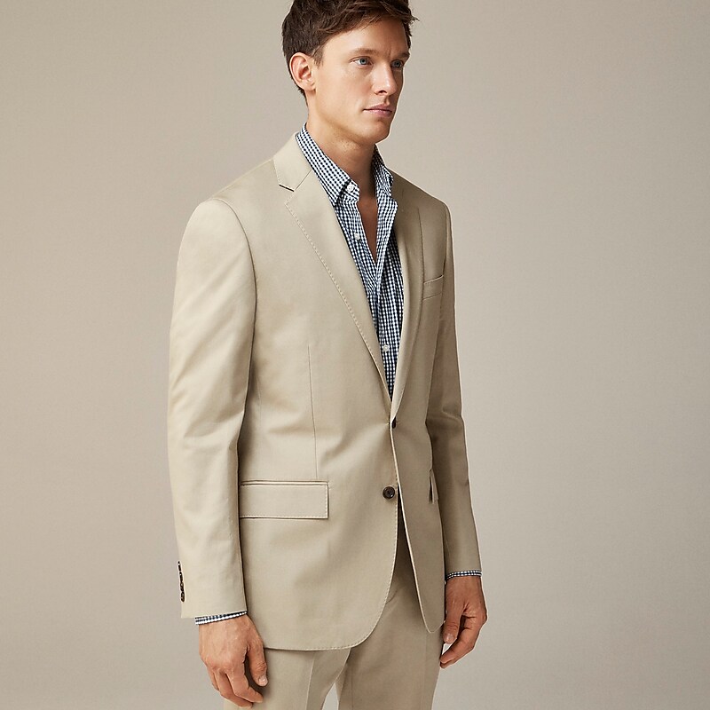 J.Crew Ludlow Slim-fit suit jacket in Italian chino Light Khaki Factory Promo | 65WTEXSAO