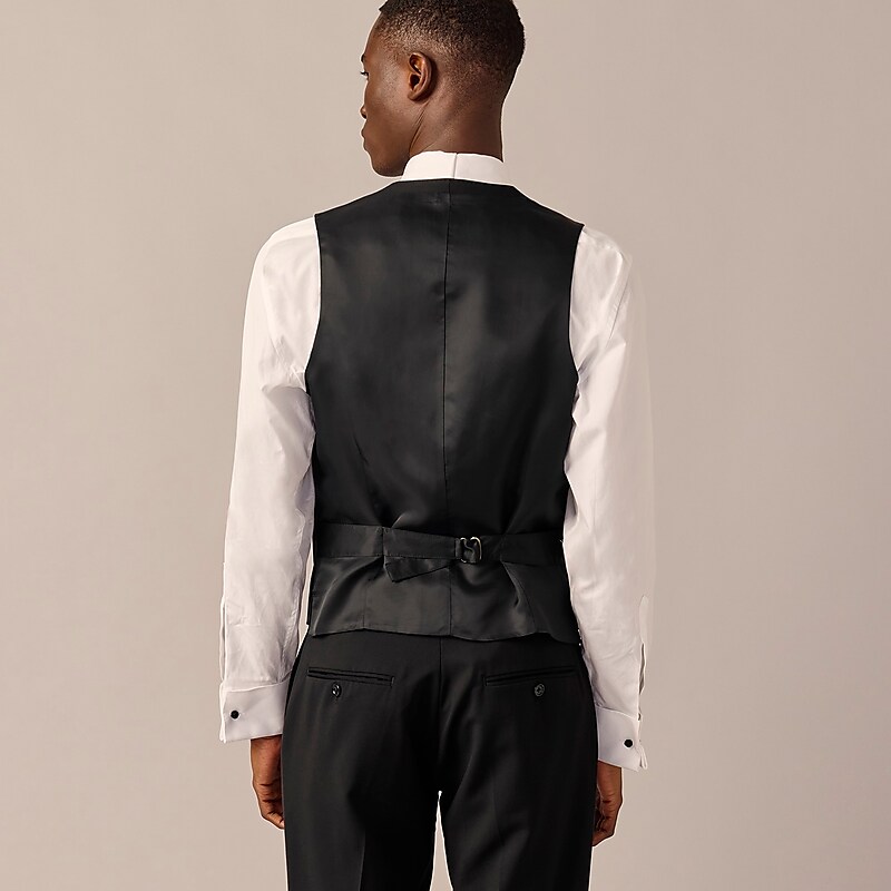 J.Crew Ludlow Slim-fit tuxedo vest in Italian wool Black Clearance | 45YHOEGPF