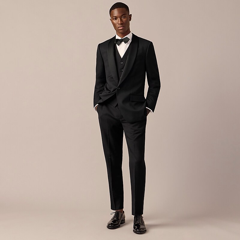 J.Crew Ludlow Slim-fit tuxedo vest in Italian wool Black Clearance | 45YHOEGPF