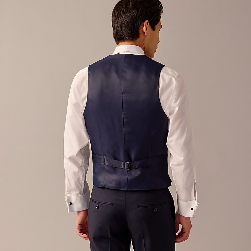 J.Crew Ludlow Slim-fit tuxedo vest in Italian wool Navy Factory Promo | 63SRDANJV