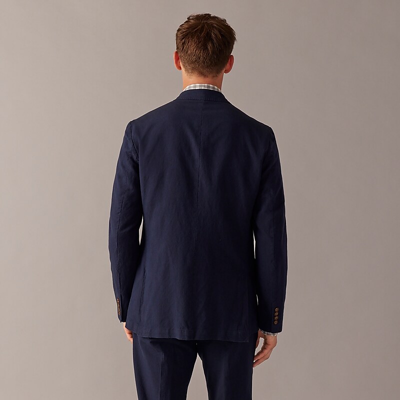 J.Crew Ludlow Slim-fit unstructured suit jacket in Irish cotton-linen blend Dark Navy Sale | 21SDGZIHL