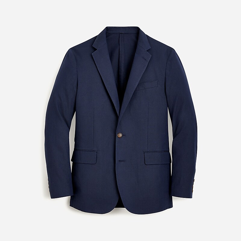 J.Crew Ludlow Slim-fit unstructured suit jacket in Irish cotton-linen blend Dark Navy Sale | 21SDGZIHL