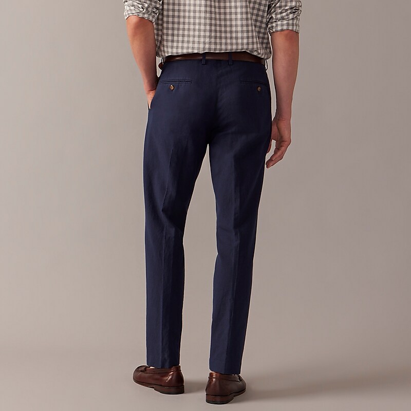 J.Crew Ludlow Slim-fit unstructured suit pant in Irish cotton-linen blend Dark Navy USA | 13OQXLIZJ