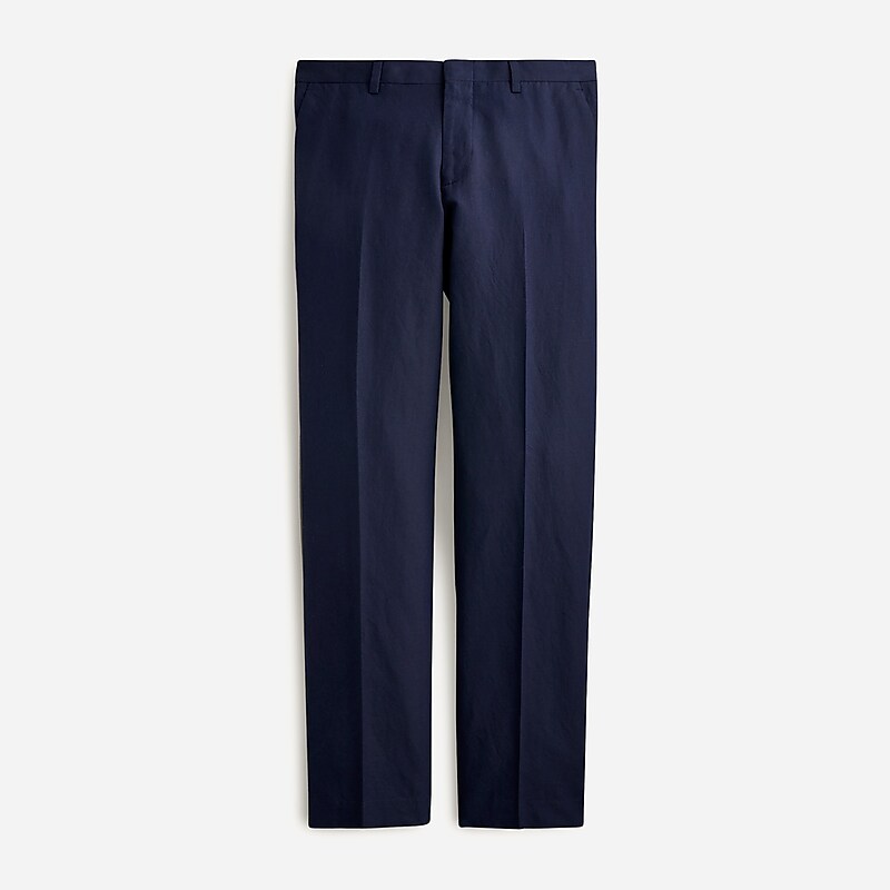 J.Crew Ludlow Slim-fit unstructured suit pant in Irish cotton-linen blend Dark Navy USA | 13OQXLIZJ