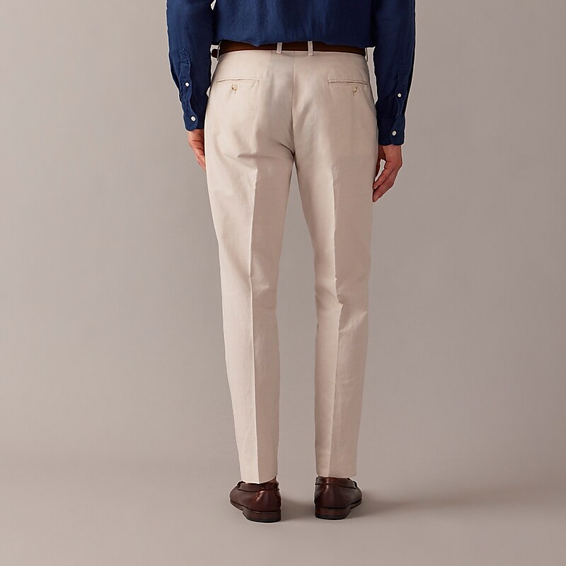 J.Crew Ludlow Slim-fit unstructured suit pant in Irish cotton-linen blend Cream Factory Outlet | 57ZHLCNKW