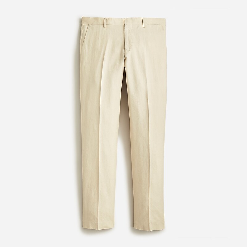 J.Crew Ludlow Slim-fit unstructured suit pant in Irish cotton-linen blend Cream Factory Outlet | 57ZHLCNKW