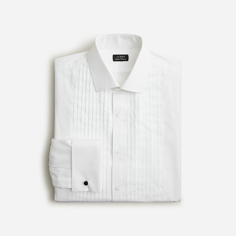 J.Crew Ludlow pleated-bib tuxedo shirt White Outlet | 96OTXHEGN