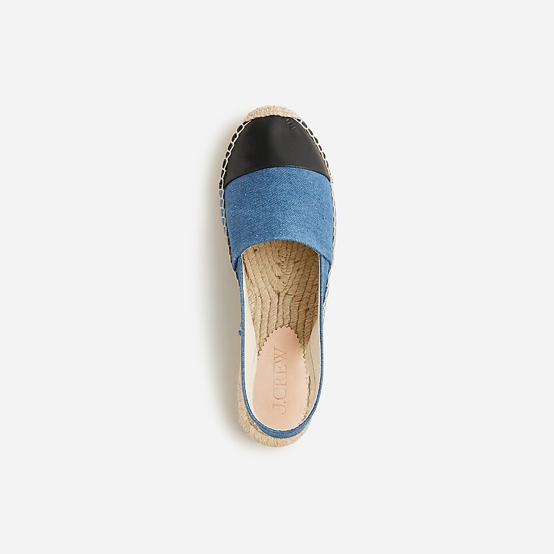 J.Crew Made-in-Spain cap toe slingback espadrilles in canvas Washed Denim Online | 05HMGZQCE