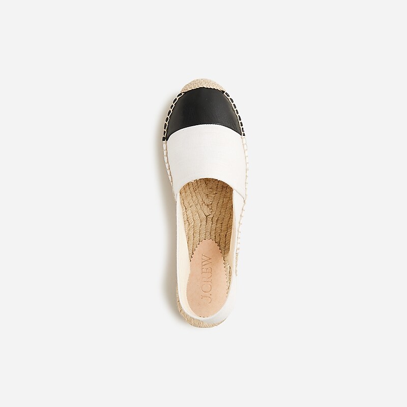 J.Crew Made-in-Spain cap toe slingback espadrilles in canvas Ivory Online | 86VBCHYFI