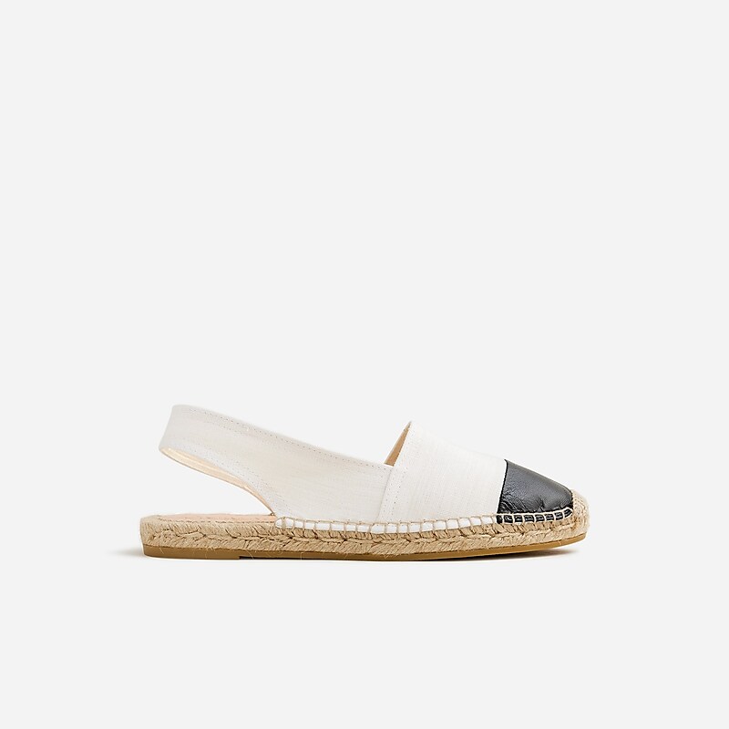 J.Crew Made-in-Spain cap toe slingback espadrilles in canvas Ivory Online | 86VBCHYFI