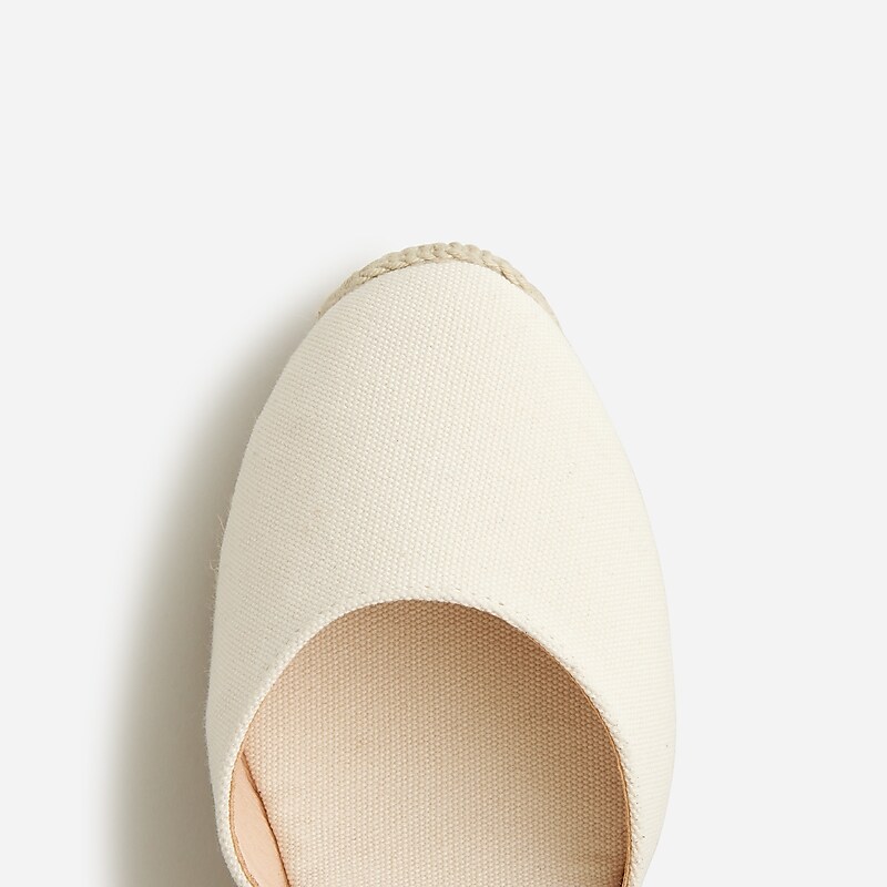 J.Crew Made-in-Spain lace-up high-heel espadrilles Ivory Sale | 24FYNJCUL