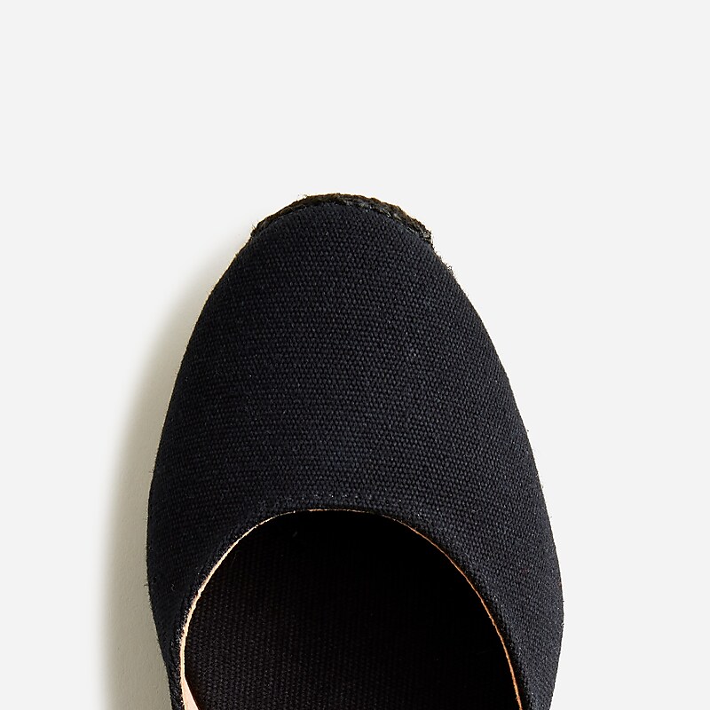 J.Crew Made-in-Spain lace-up midheel espadrilles Black Online | 03OHBZUIN