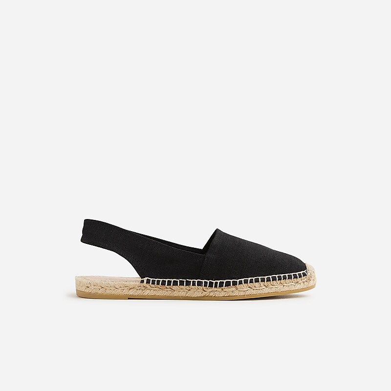 J.Crew Made-in-Spain slingback espadrilles in canvas Black Outlet Online | 72SQAYUED