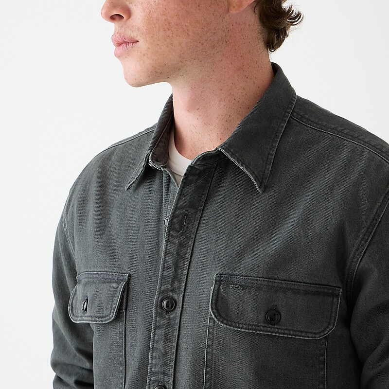 J.Crew Midweight denim workshirt Black Outlet Online | 78ILWYEHQ