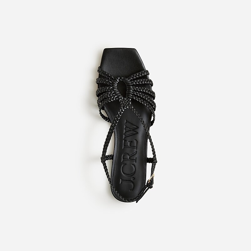 J.Crew New Capri braided sandals in leather Black Sale | 20MSUGXEQ