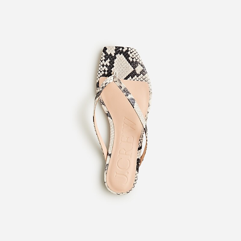 J.Crew New Capri thong sandals in snake-embossed leather Natural Factory Outlet | 53IOZCYWF