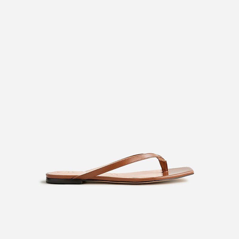 J.Crew New Capri thong sandals in snake-embossed leather English Saddle Outlet Online | 74DZLVIXK