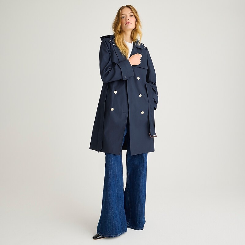 J.Crew New Icon trench Navy Factory Outlet | 56GBAHSVU