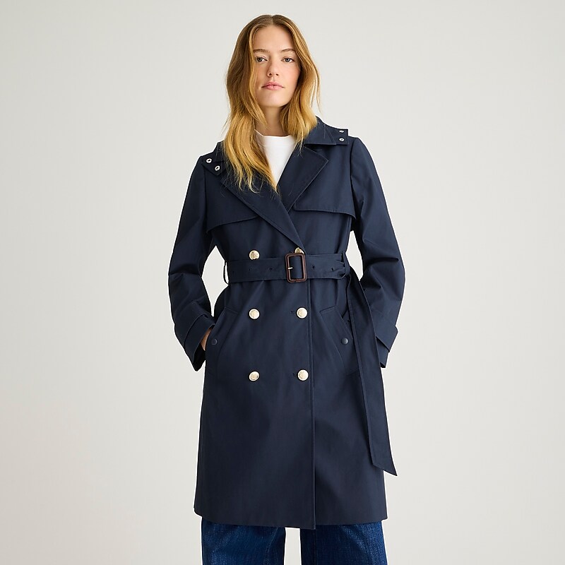 J.Crew New Icon trench Navy Factory Outlet | 56GBAHSVU