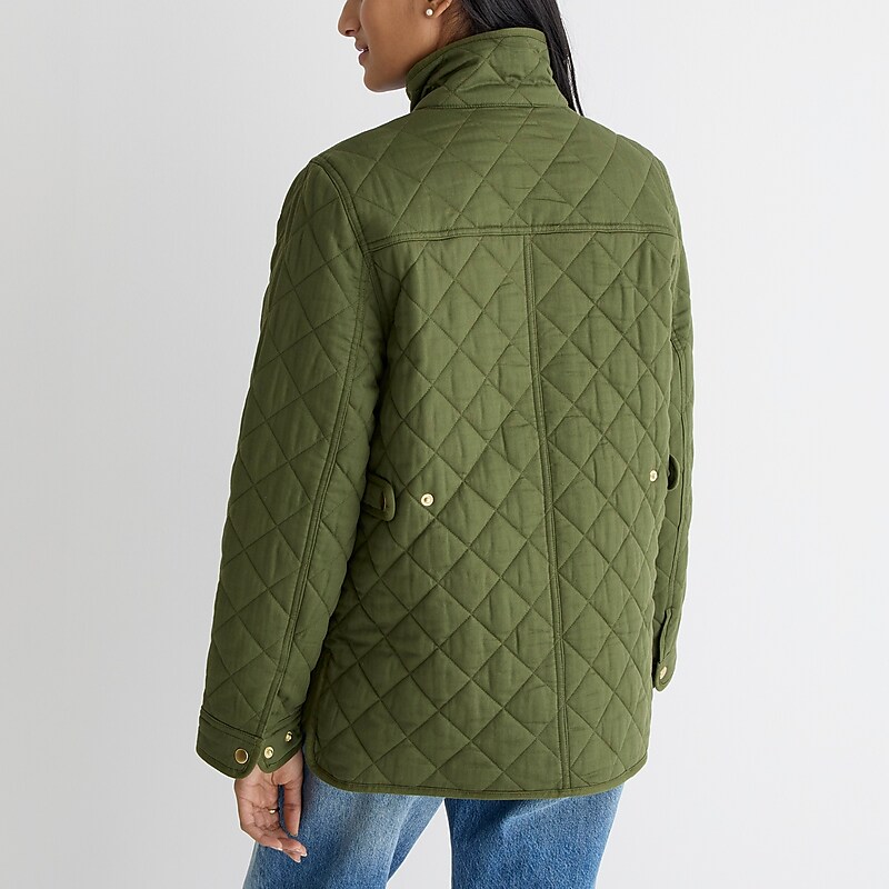 J.Crew New quilted downtown field jacket Deep Moss Factory Promo | 62MDFUZAW