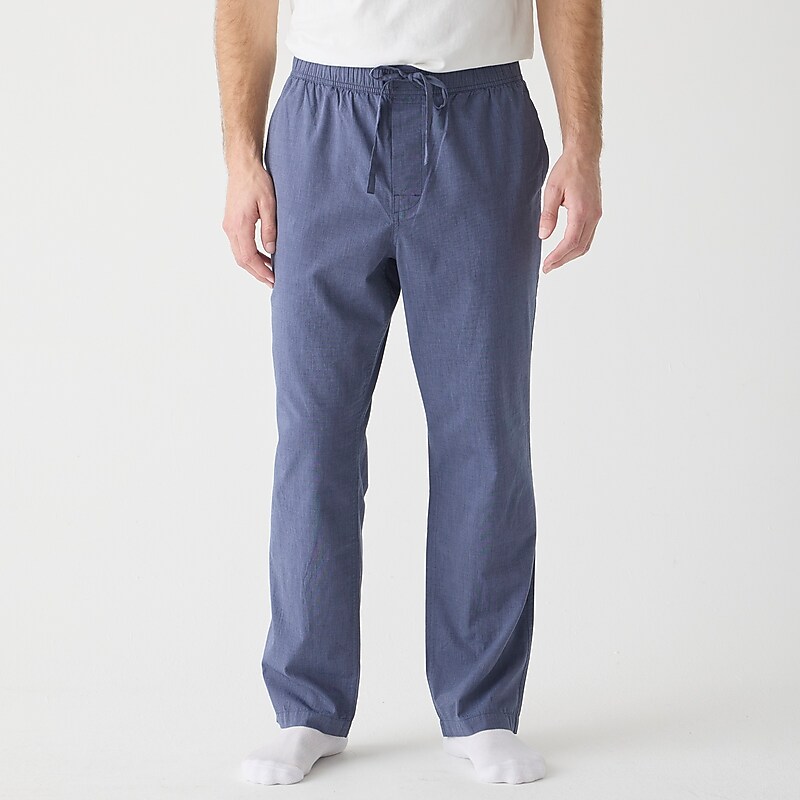 J.Crew Pajama pant in cotton poplin Montclair Navy Online | 07KLWEHOT