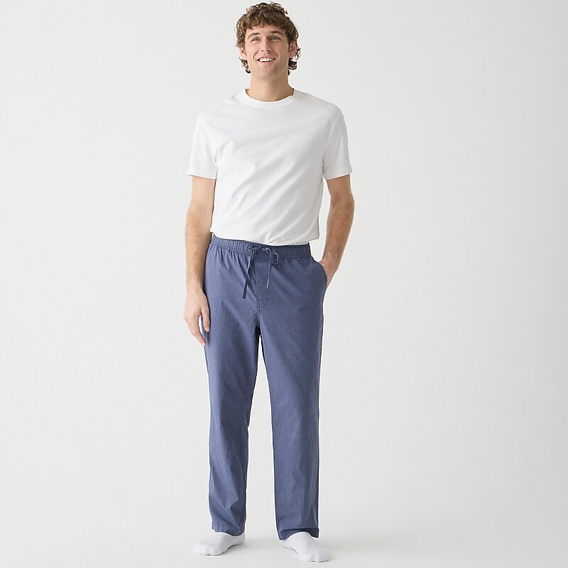 J.Crew Pajama pant in cotton poplin Montclair Navy Online | 07KLWEHOT