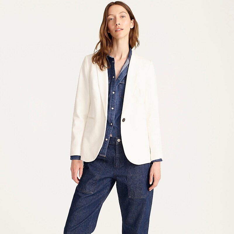 J.Crew Parke blazer in bi-stretch cotton Ivory Online | 01HVWSMQL