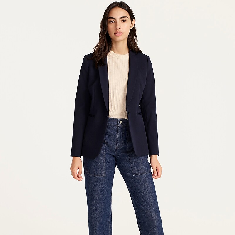 J.Crew Parke blazer in bi-stretch cotton Navy Outlet | 98KQYNFID