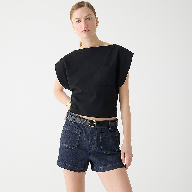 J.Crew Patch-pocket denim short in resin wash Resin Rinse Clearance | 41EILRNSA