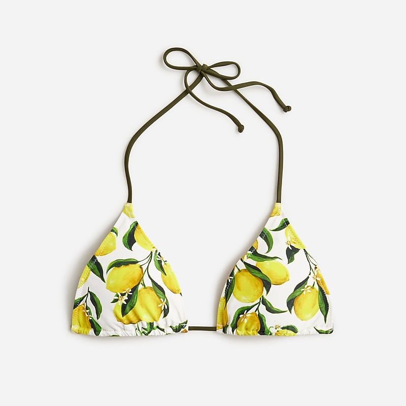 J.Crew Perfect string bikini top in reversible print Yellow Multi Online | 81AYHBSXU