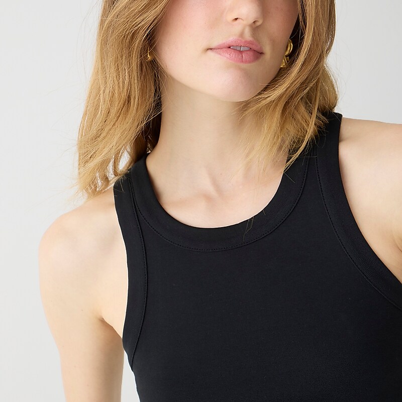 J.Crew Perfect-fit high-neck tank Black Sale | 29CHXNQPS