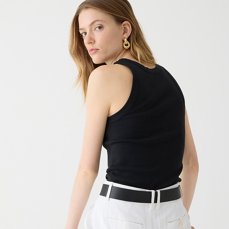 J.Crew Perfect-fit high-neck tank Black Sale | 29CHXNQPS