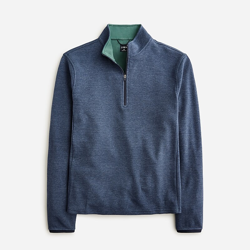 J.Crew Performance half-zip pullover with COOLMAX® technology Hthr Harbor Mineral USA | 18ZSLXKNP