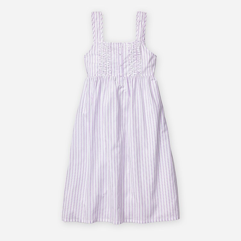 J.Crew Petite Plume™ Charlotte nightgown in french ticking Light Purple Outlet Online | 75WIOPHQG