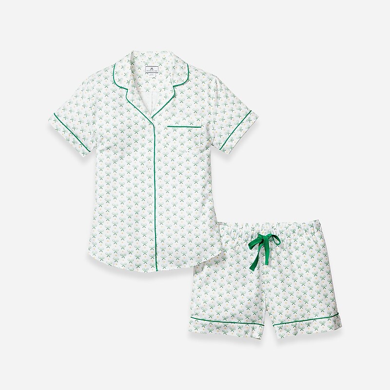 J.Crew Petite Plume™ short set Green Outlet | 97JCIRAVE