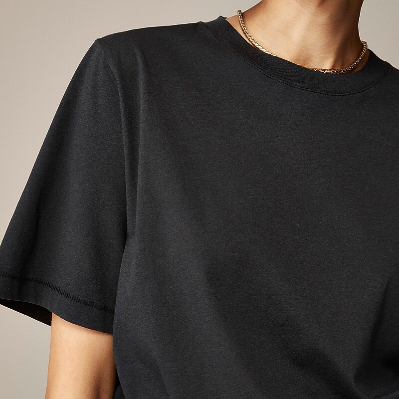 J.Crew Pima cotton relaxed T-shirt Black Factory Promo | 68YZRWFSO