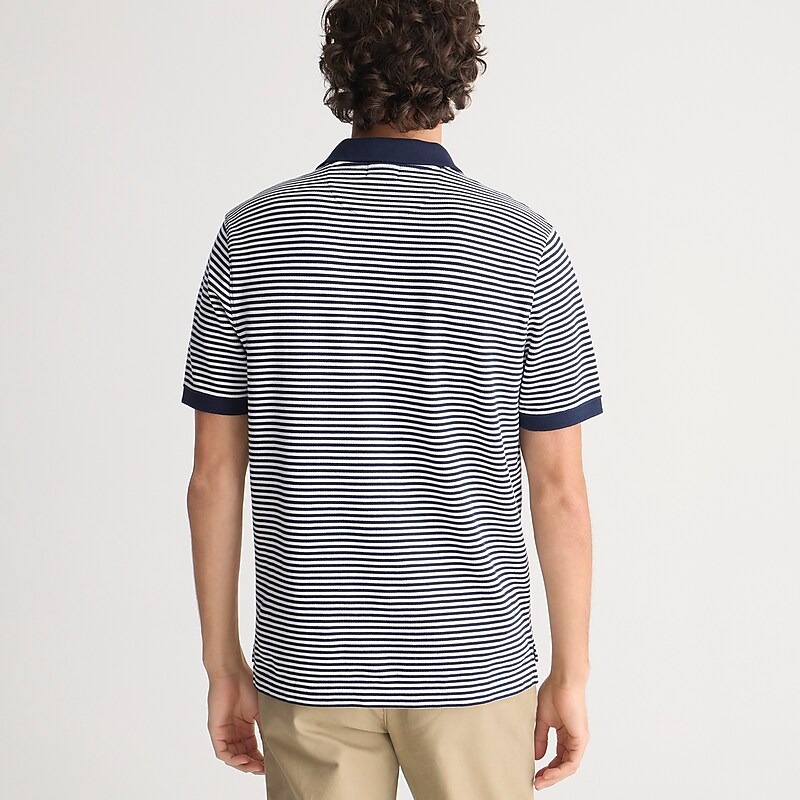 J.Crew Piqué polo shirt Navy White Sale | 20AMKIOEL